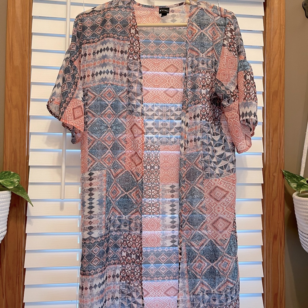 Sheer long cardigan